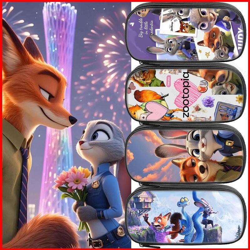 SQ1 Zootopia 2 Nick Wilde Pencil Case Cartoon Student Pen Bag Large ...