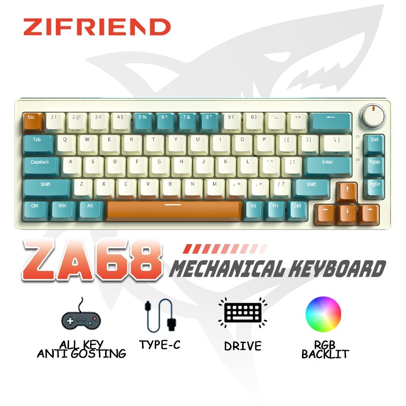 ZIFRIEND ZA68 Mechanical Gaming Keyboard 3 Modes 5pin Hotswap Rgb ...