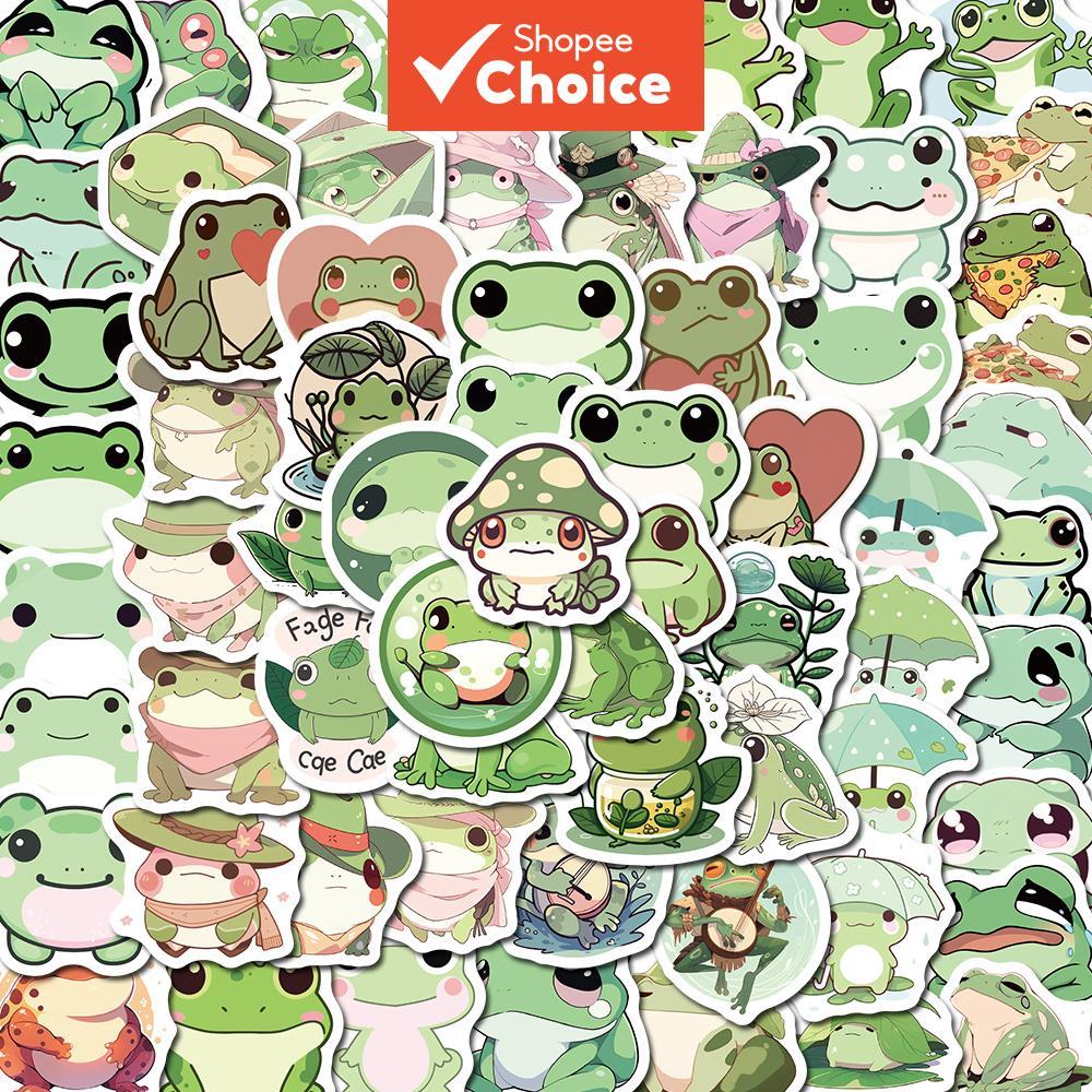 100pcs Cute Frog Cartoon Stickers Exquisite and Creative DIY Hand ...