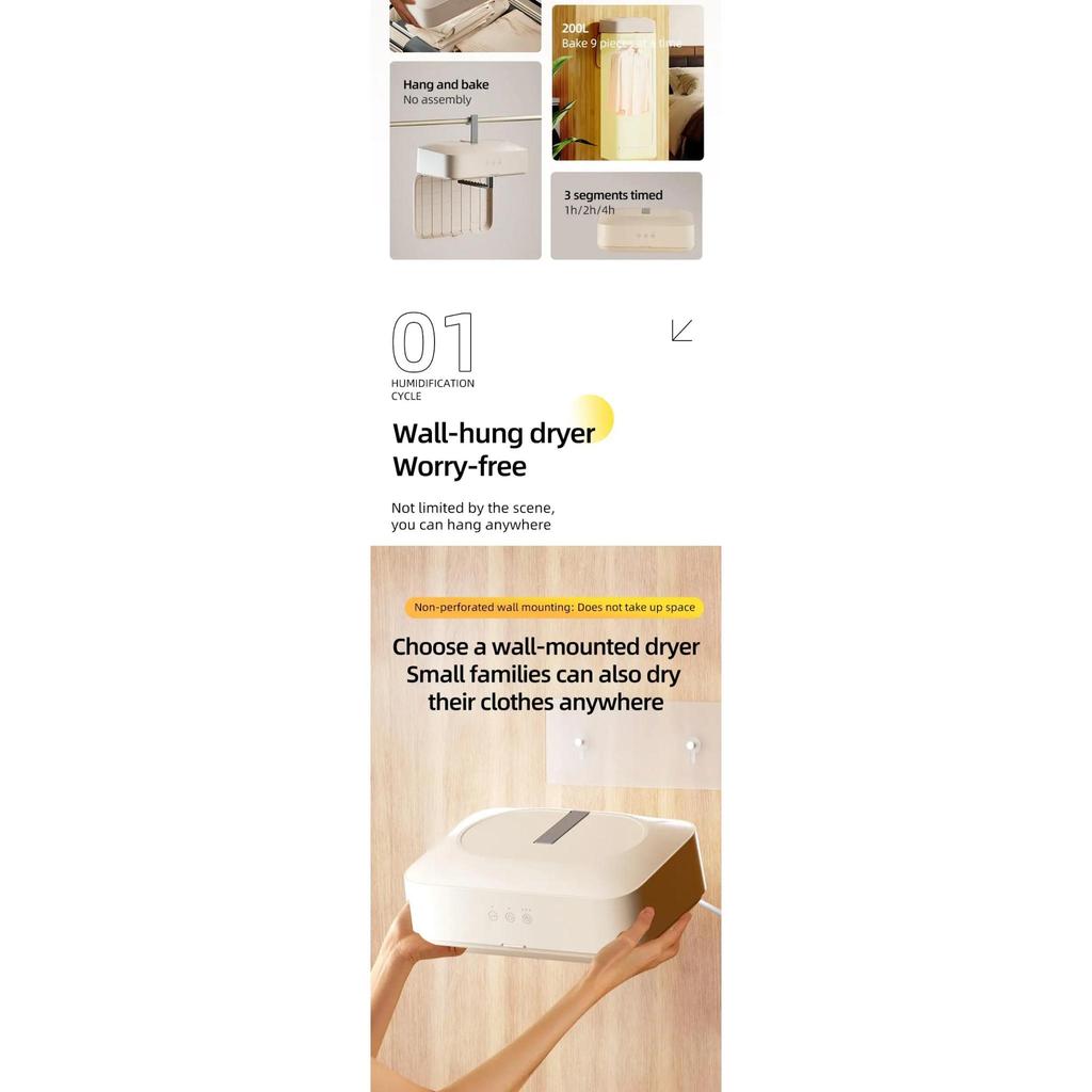 Malaysian Plug!! 2-in-1 Portable Foldable Clothes Dryer 600W Wall ...