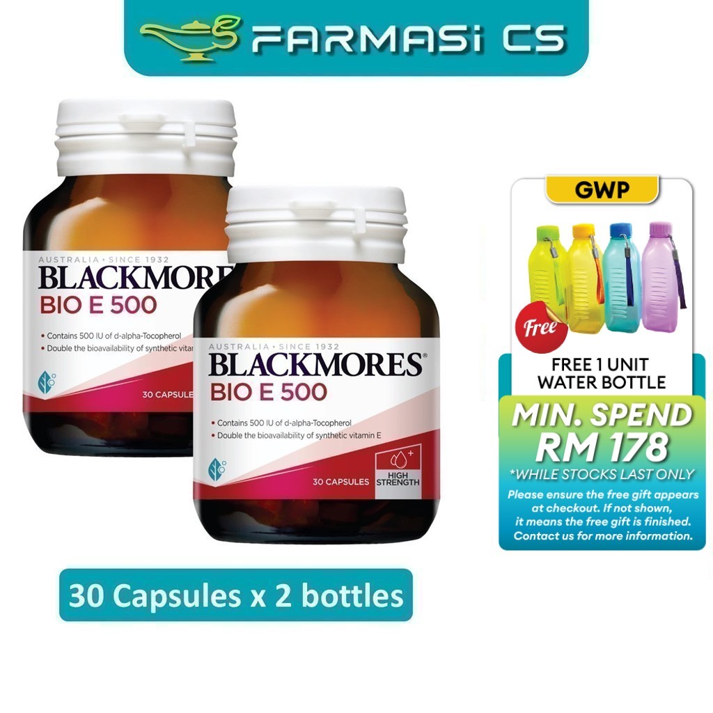 Blackmores Bio E 500 - Vitamin E 30 Capsules x 2 Bottles (TWIN) EXP:06/ ...