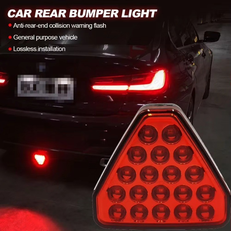 Car LED Lights Universal Triangle Red LED 3rd Rear Bumper Tail Stop ...