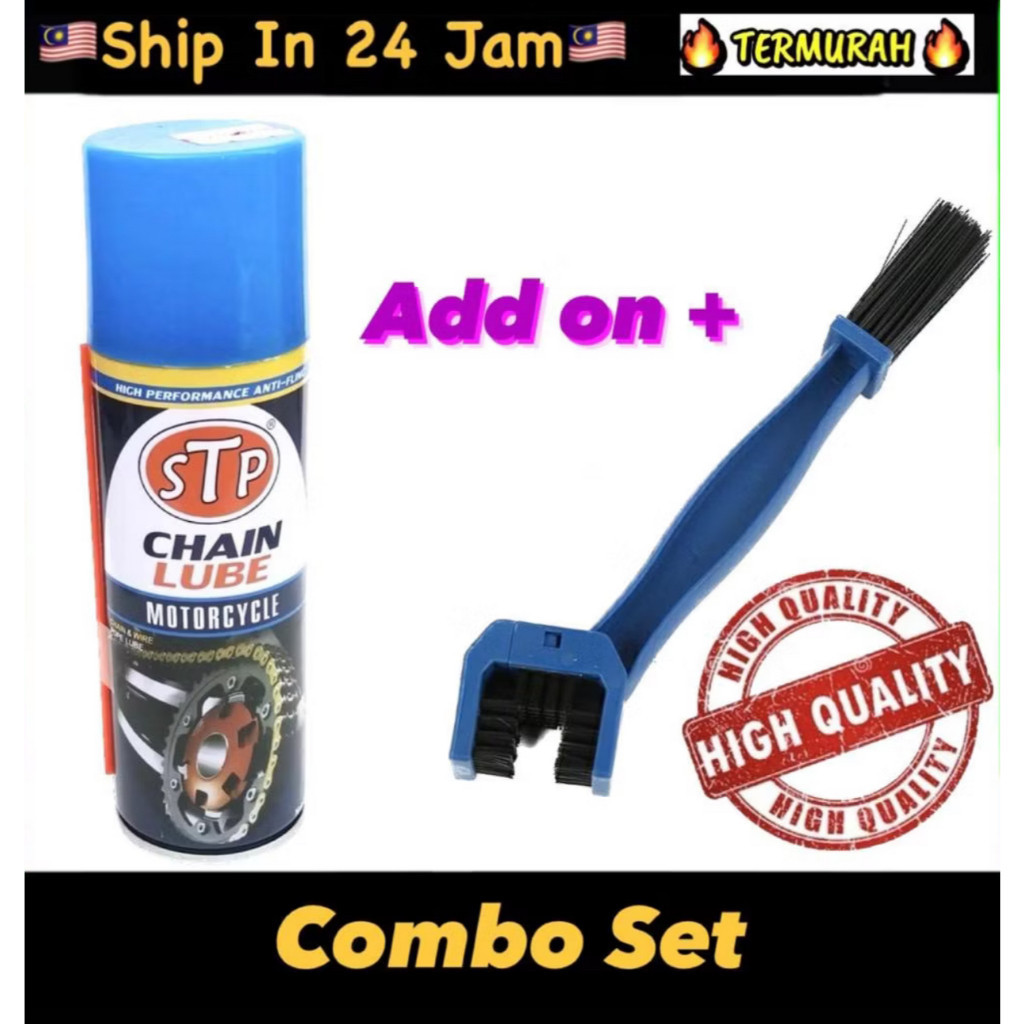 STP CHAIN LUBE CHAIN CLEANER CHAIN BRUSH MOTORCYCLE SPRAY RANTAI MOTOR ...