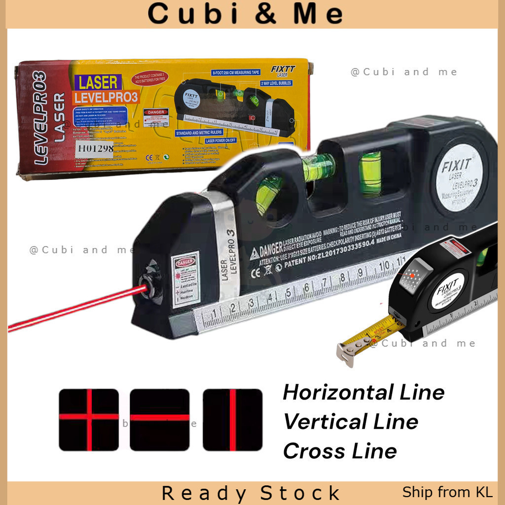 C&M Alat Laser Water Level 3-in-1 & Meter Ukur | Multifunction Laser ...