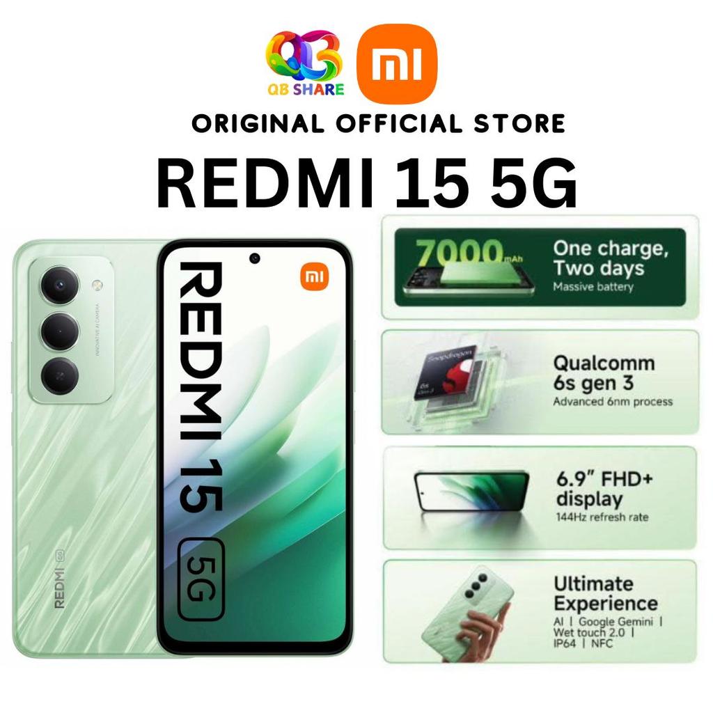 (NEW) REDMI 15 4G / 5G l 7000MAH BATERI l 6.9 INCH l 1 YEAR XIAOMI MALAYSIA WARRANTY