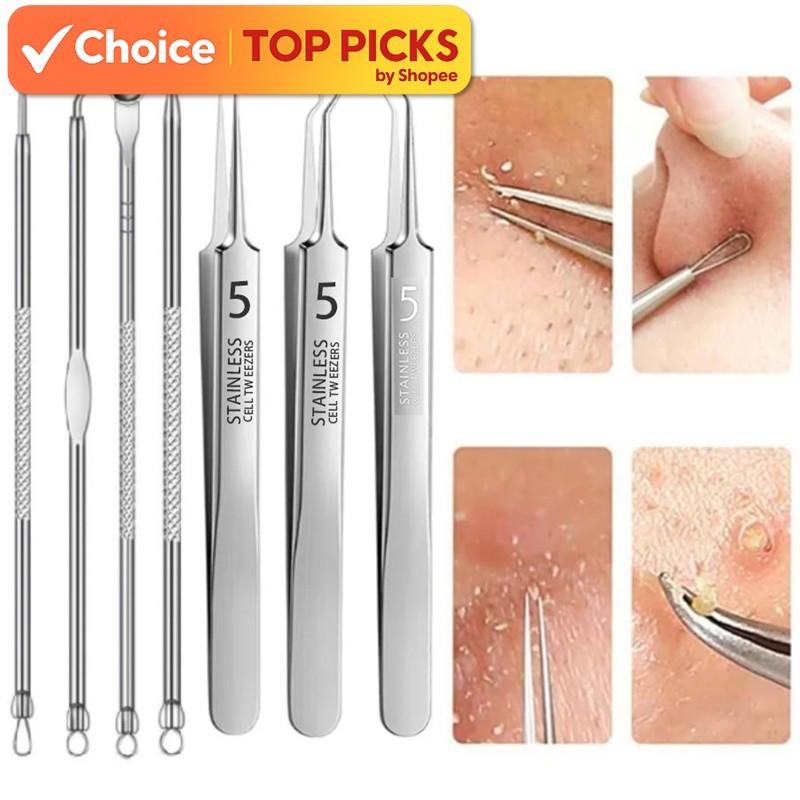 Pimple Kit Set Besi Picit Jerawat Acne Blackhead Removal Tool Needle ...