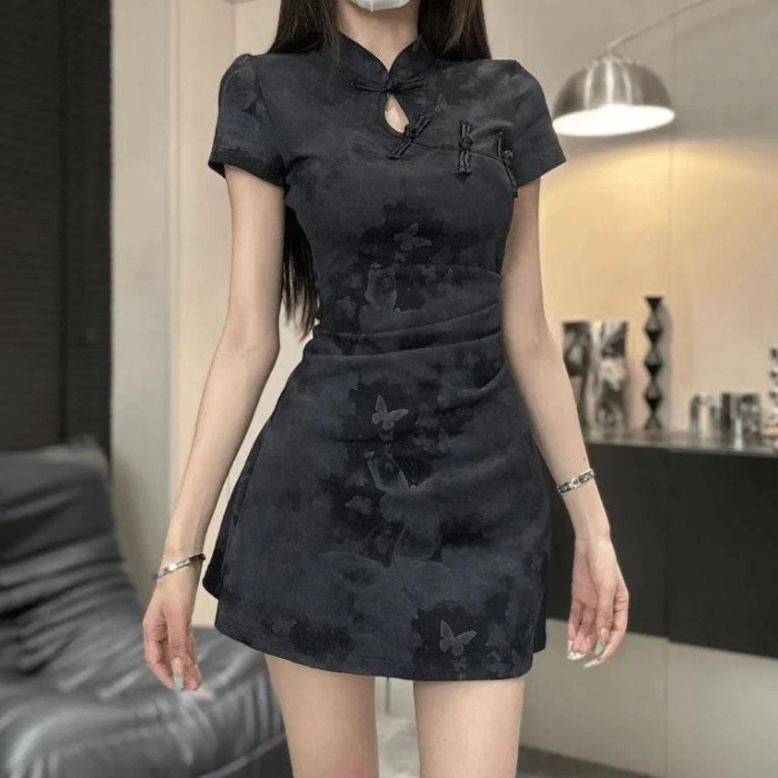 slim fit dress slacks Chinese Qipao dress, modern Qipao dress, Modern Cheongsam dress –  Beth&Brian Qipao main image 0