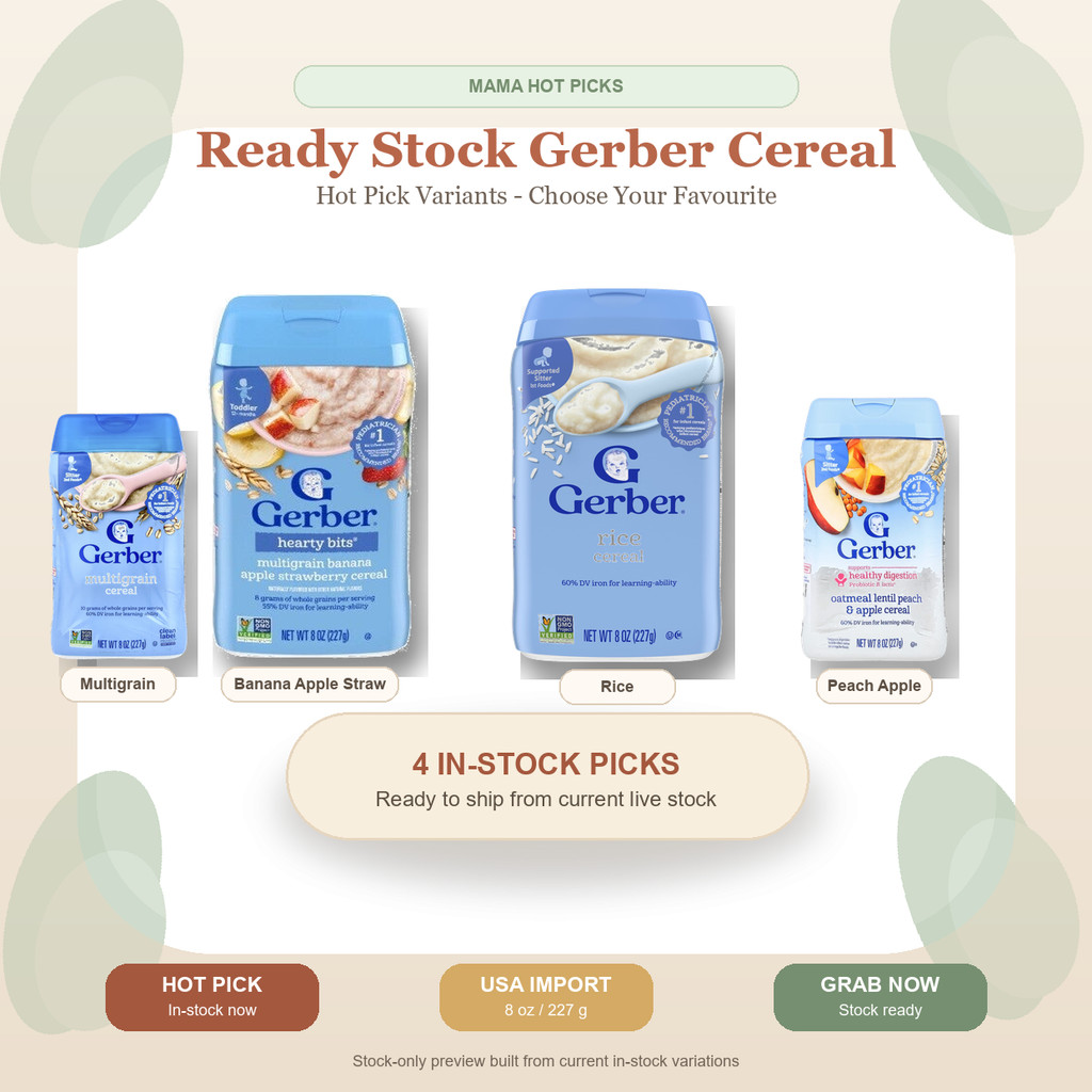 [Fast Delivery] USA Gerber Single Grain / Oatmeal / MultiGrain / Rice ...