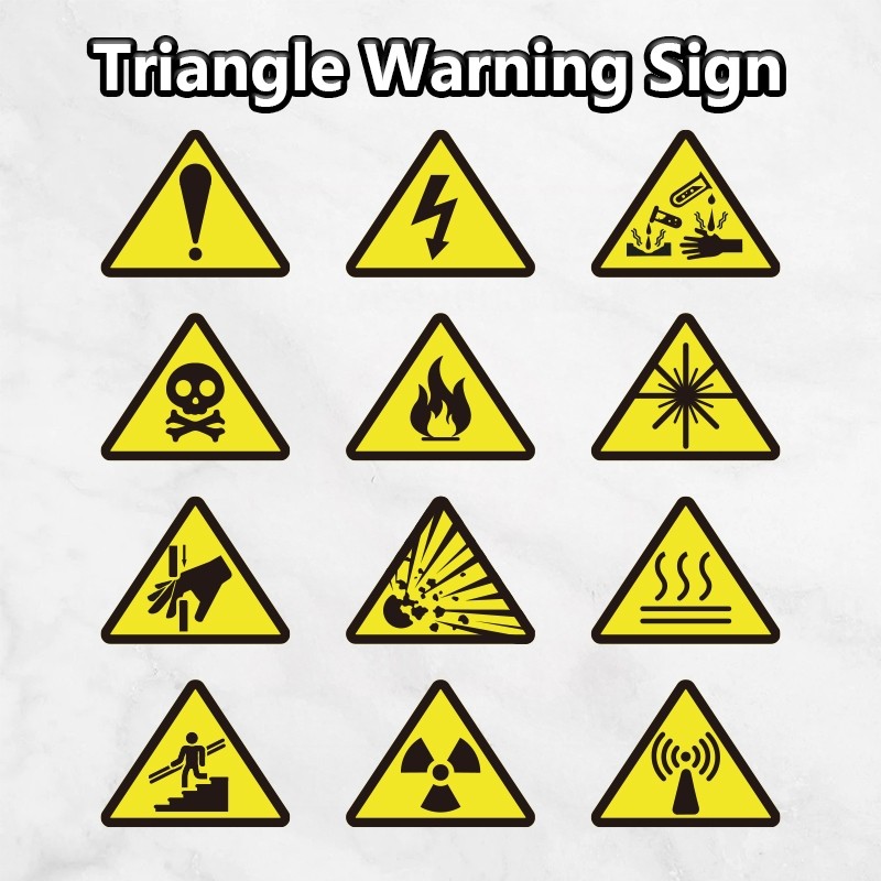 Tanda Amaran Segi Tiga Triangle Warning Sign PVC Sticker Warning ...