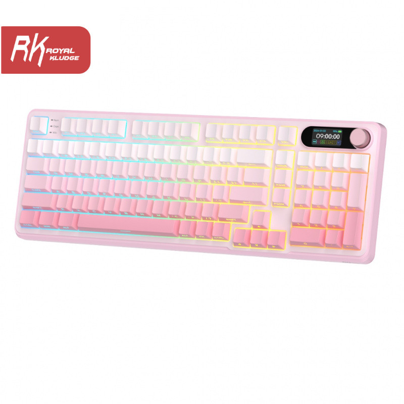 RK Royal Kludge RK S98 Pink Gradient 98 Key Tri-Mode RGB Wired ...