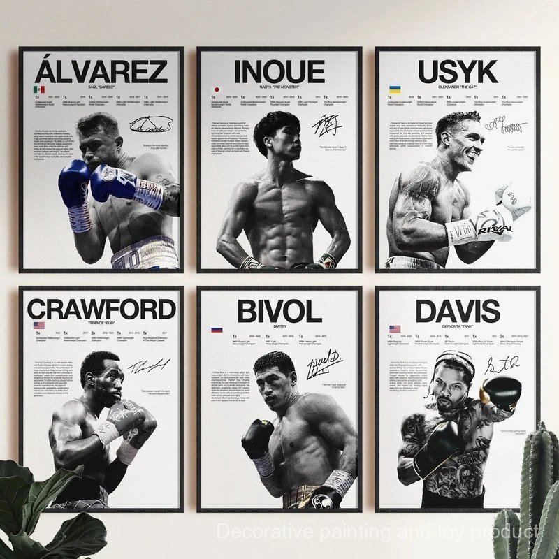 High-Resolution Print Posters Of Alvarez, Naoya Inoue, Usyk, Crawford ...