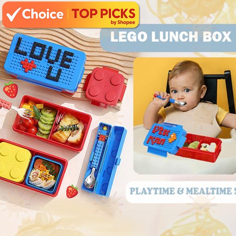 BabyJoy LEGO Bento Lunch Box - Fun Tupperware Container for Kids ...