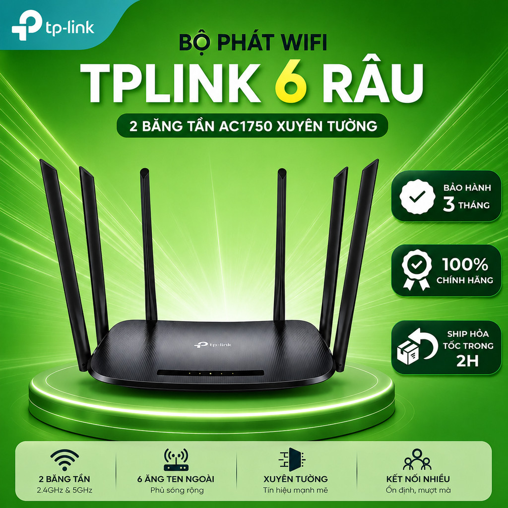 (used ) TpLink 6-Wire Wall-Penetrating WiFi Router - TPLINK WDR 7300 ...