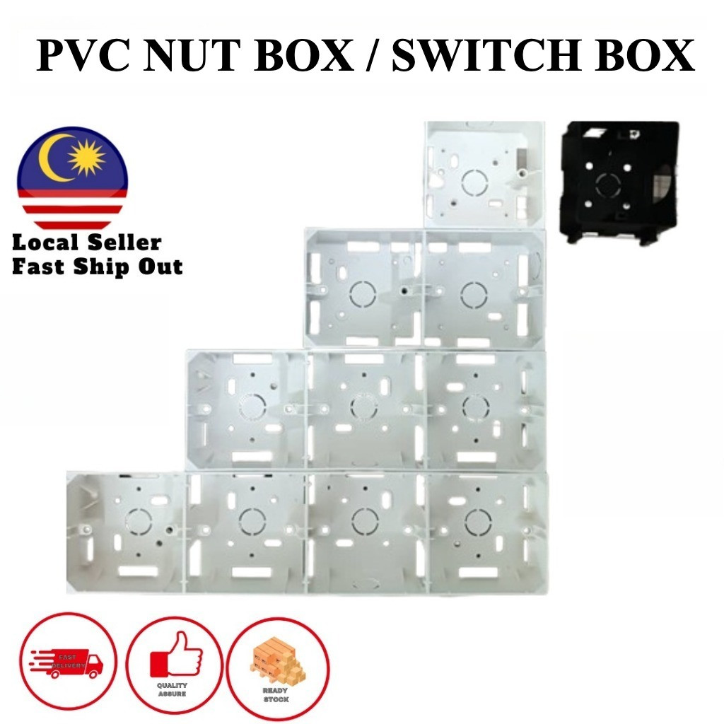 PVC Surface Nut Box Switch Base | 3x3 / 3x7 / 3x10 / 3x12 | White ...