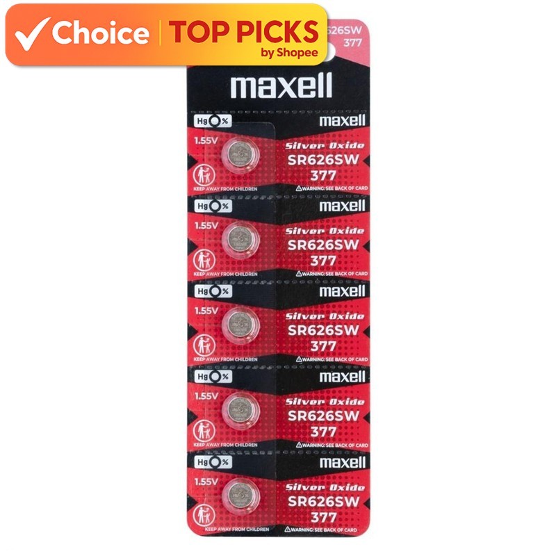 Maxell SR626SW 377 Silver Oxide Battery 1.55V JAPAN (100% Genuine ...