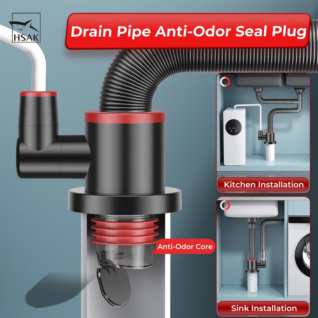 HSAK Stainless Steel Two-Way Drain Plug Anti Smell Kitchen Sink Drain ...
