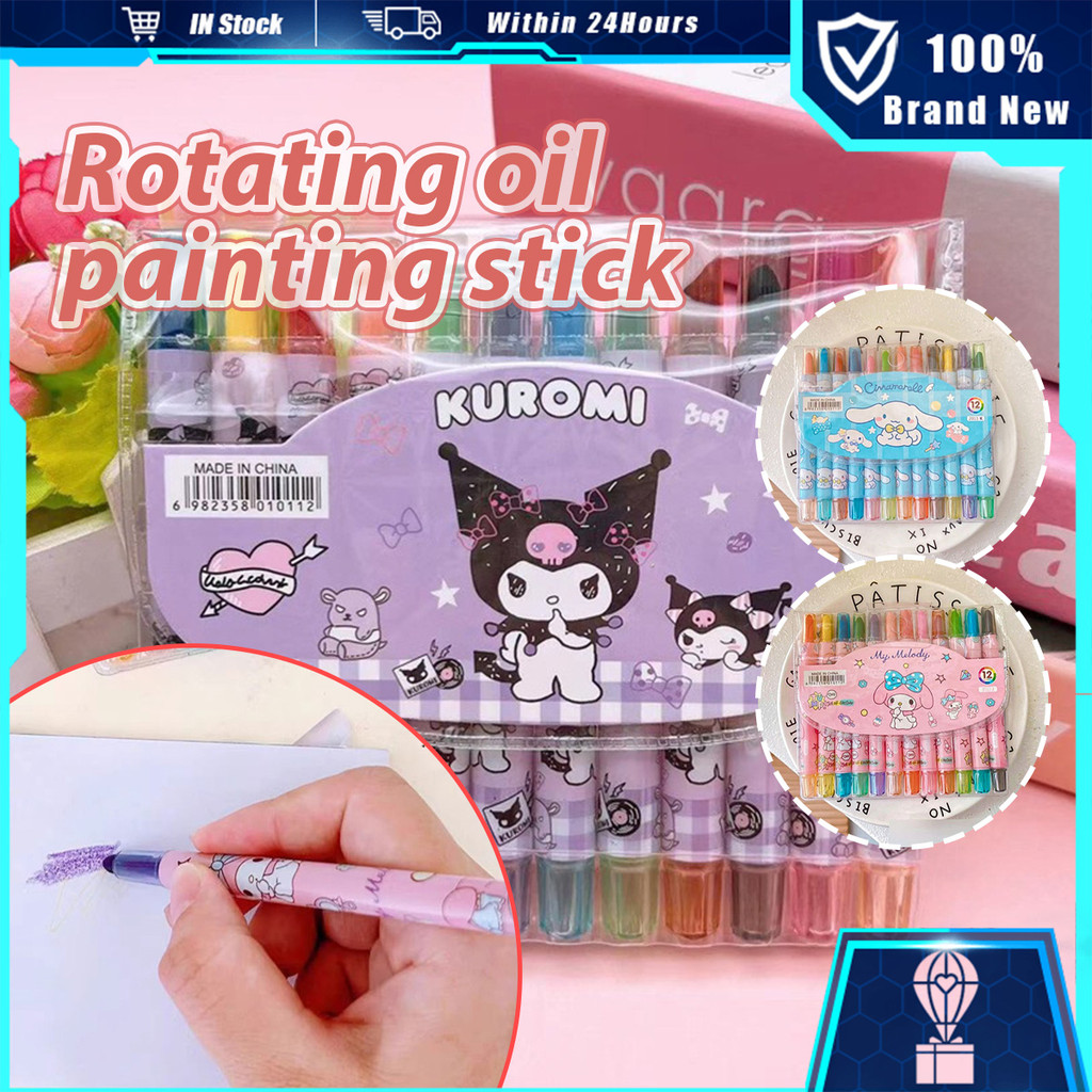 Rotating Crayon 12 Colors for Kids Washable Drawing Cute Pencil for ...