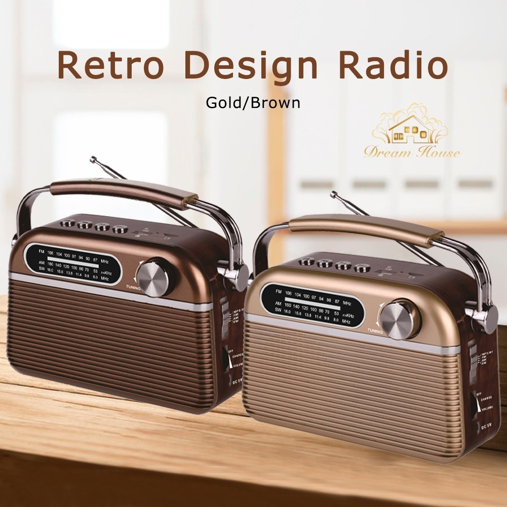 Retro Classic Rechargeable Radio FM AM SW Band Bluetooth Wireless ...