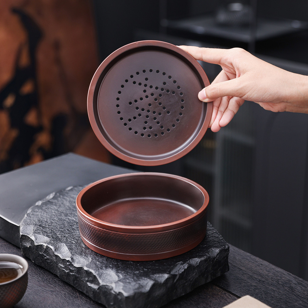 Purple Clay Pot Cheng Dry Bubble Table Pot Mat Water Storage Tea Set ...