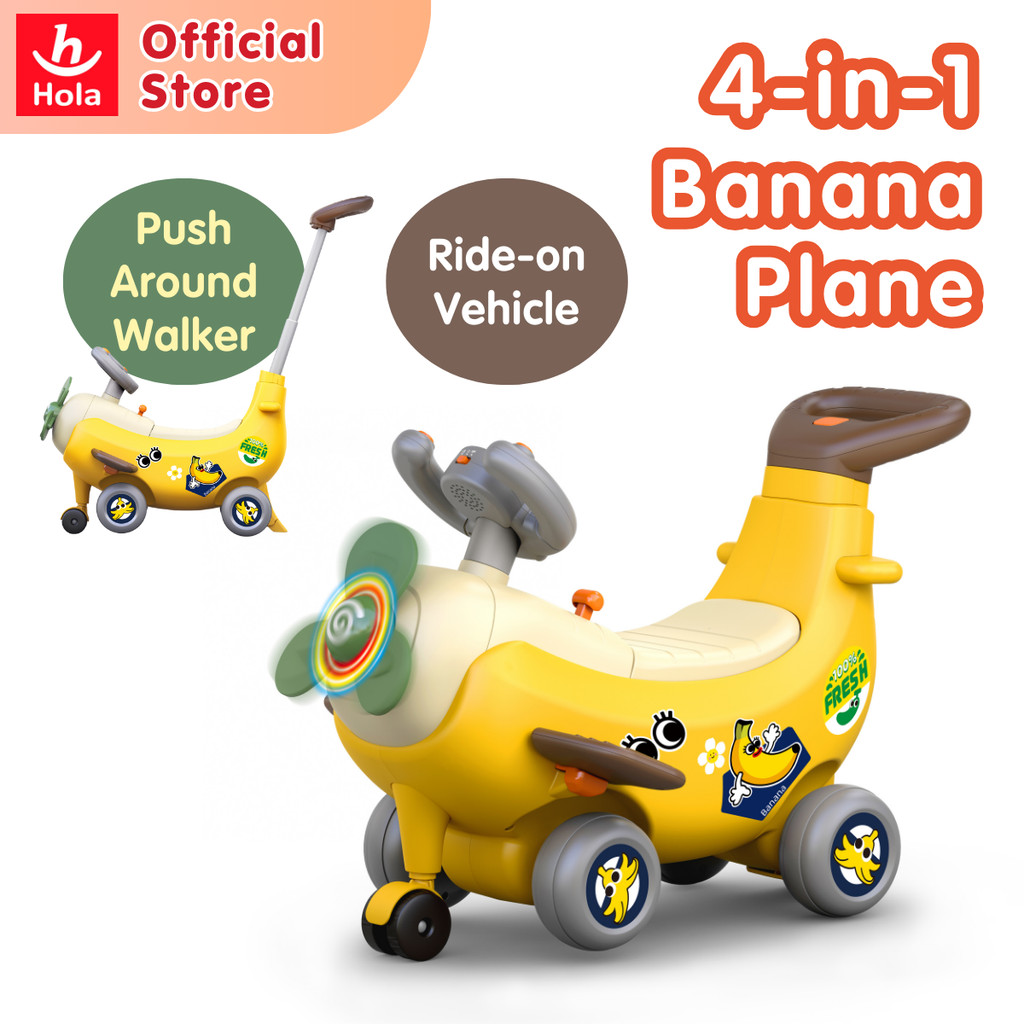 Hola 4-in-1 Ride-on & Push Around Banana Plane | Shopee Malaysia