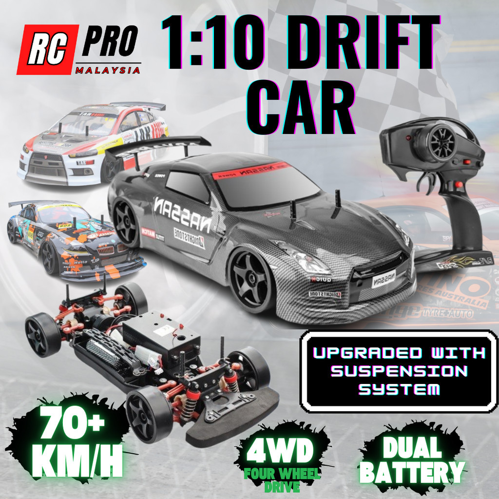 1:10 RC Drift Car Upgrade Chassis 4WD Absorber Suspension Remote ...