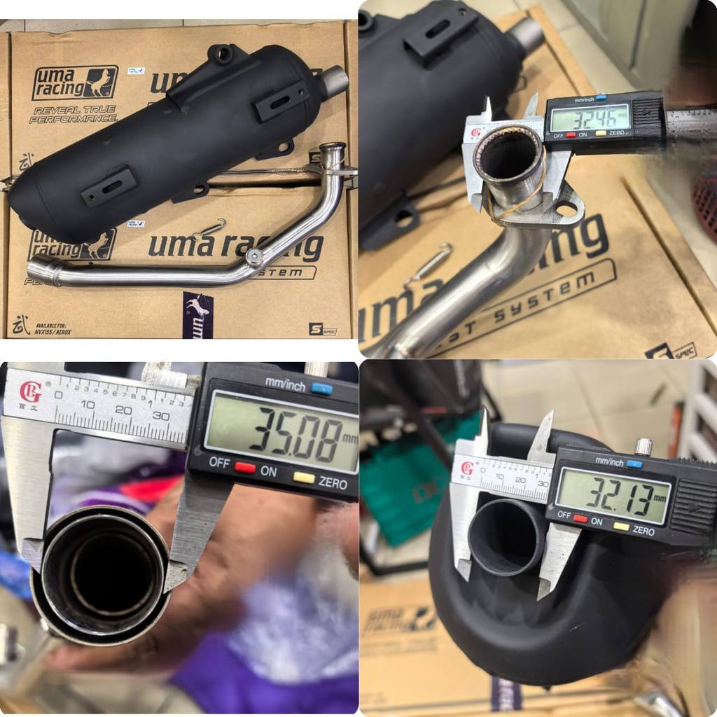UMA RACING NVX155 V2 /NMAX V2 32x35x32 UR BACKPRESSURE EXHAUST FRONT ...