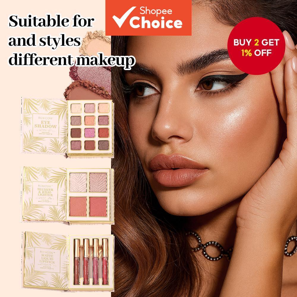 A complete makeup book featuring eyeshadow, contour, blush, and lip ...