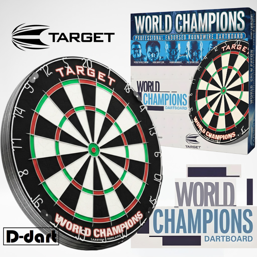 TARGET DARTBOARD - (WORLD CHAMPION) ROUND WIRE PROFESSIONAL STEEL TIP ...