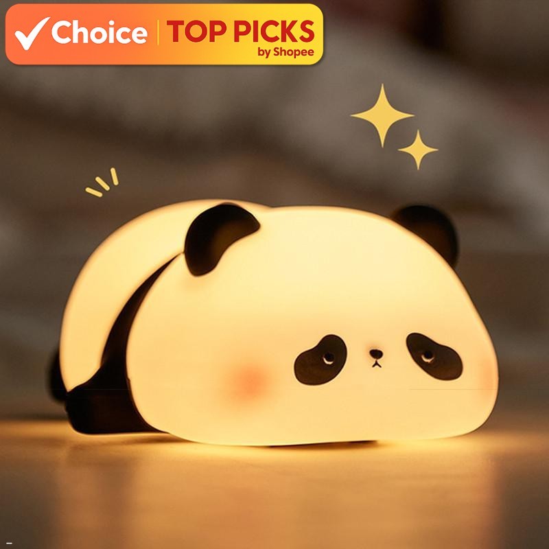 Cute Panda Night Light Cartoon Creative Sleeping Pandas Bedroom Lamp ...