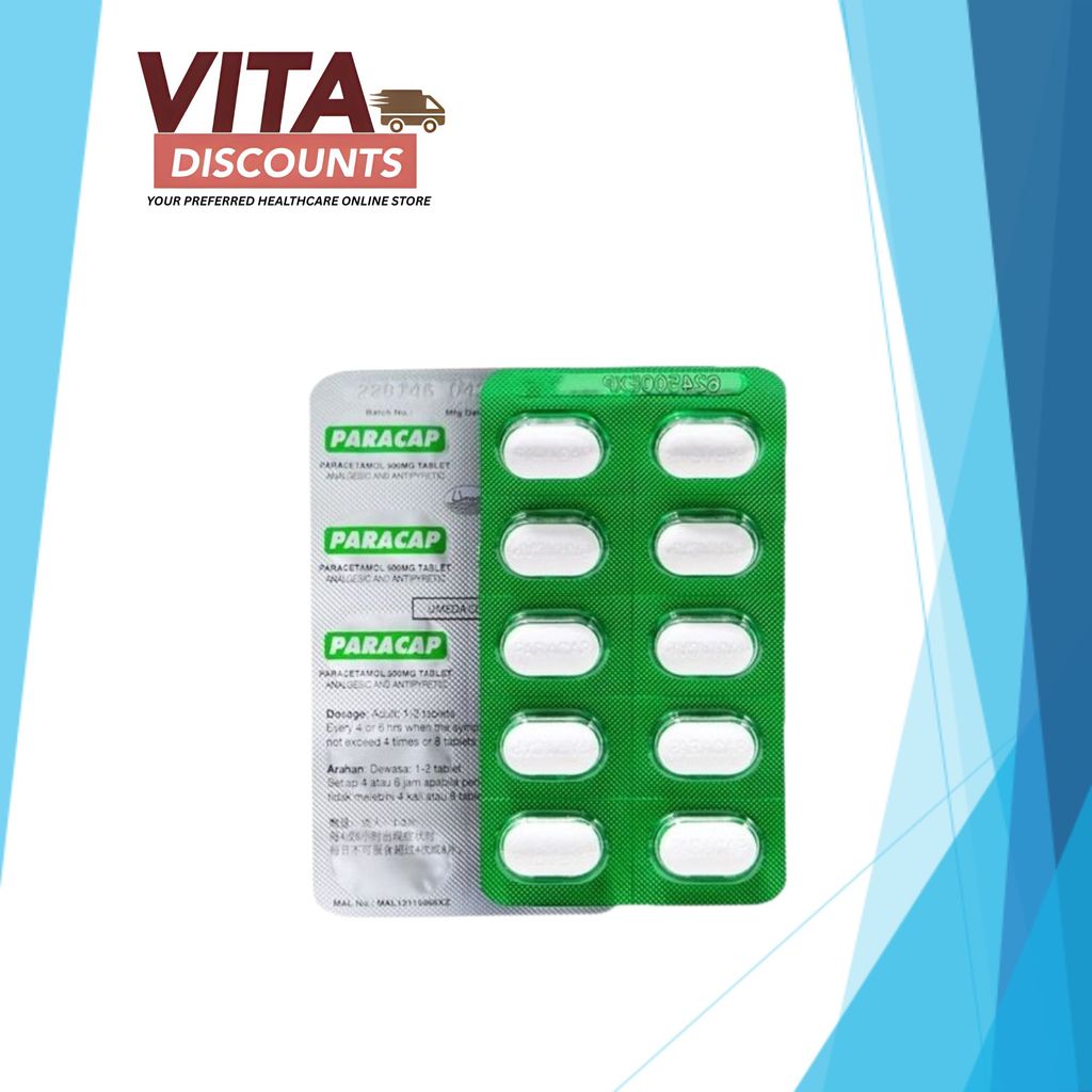 Paracap Paracetamol 500mg Tabs One Strip (10's) [Exp 12/2027] | Shopee ...
