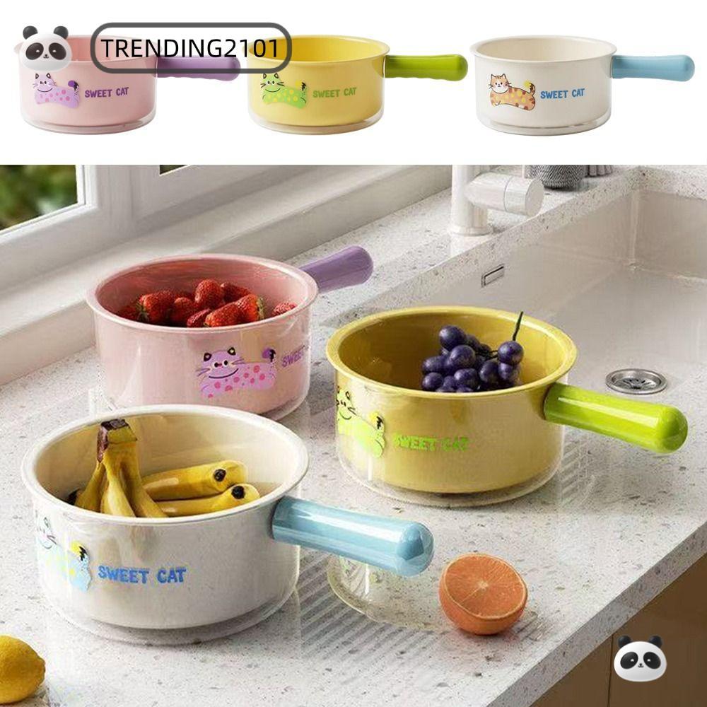 TRENDING Drainage Basket, Double-layer Dopamine Fruit Washing Basket ...