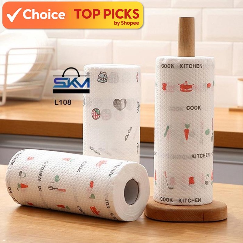 [Local] Kitchen Rolls Lazy Rags | 50 Sheets Roll Reusable Washable Lazy ...