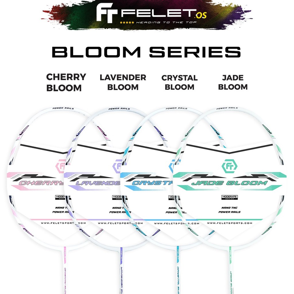 FELET BLOOM SERIES【4U-82gram】【Badminton Racket】【Racket Moderate】100% ...