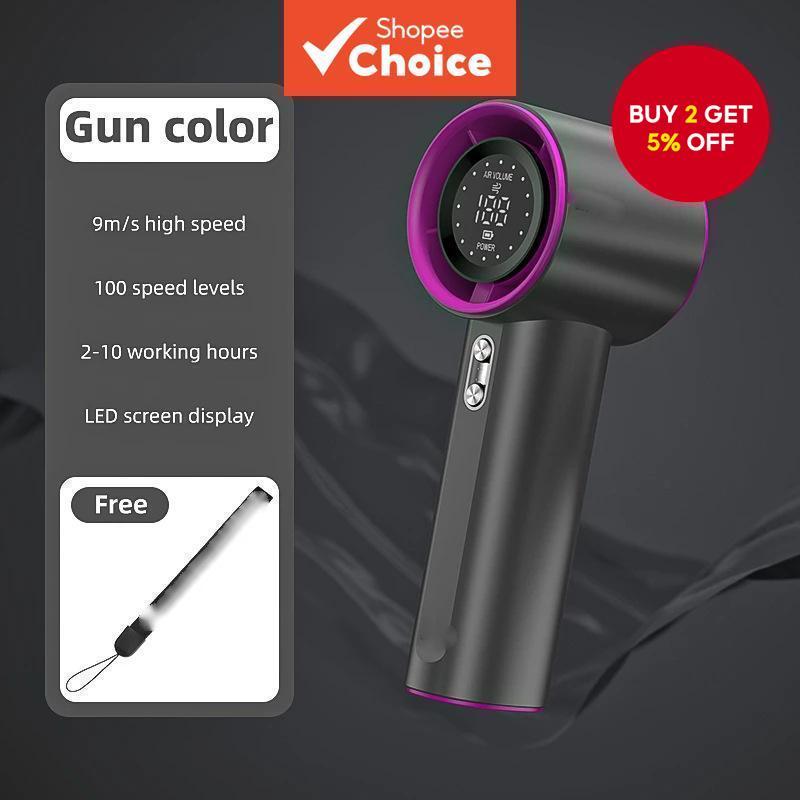 S001 Handheld High-Speed Fan, 100-Speed Violent, Digital Display, USB ...