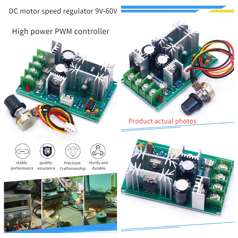 12V/24V/36V/48V DC Motor Speed Regulator 20A PWM High Power Driver ...