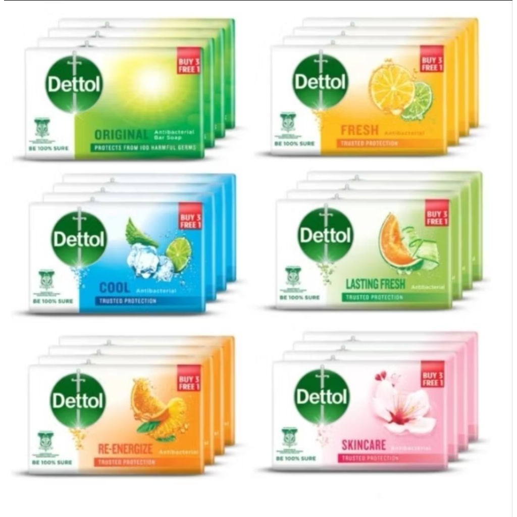 Dettol Bar Soap(BUY 3 FREE 1)-100G per piece | Shopee Malaysia