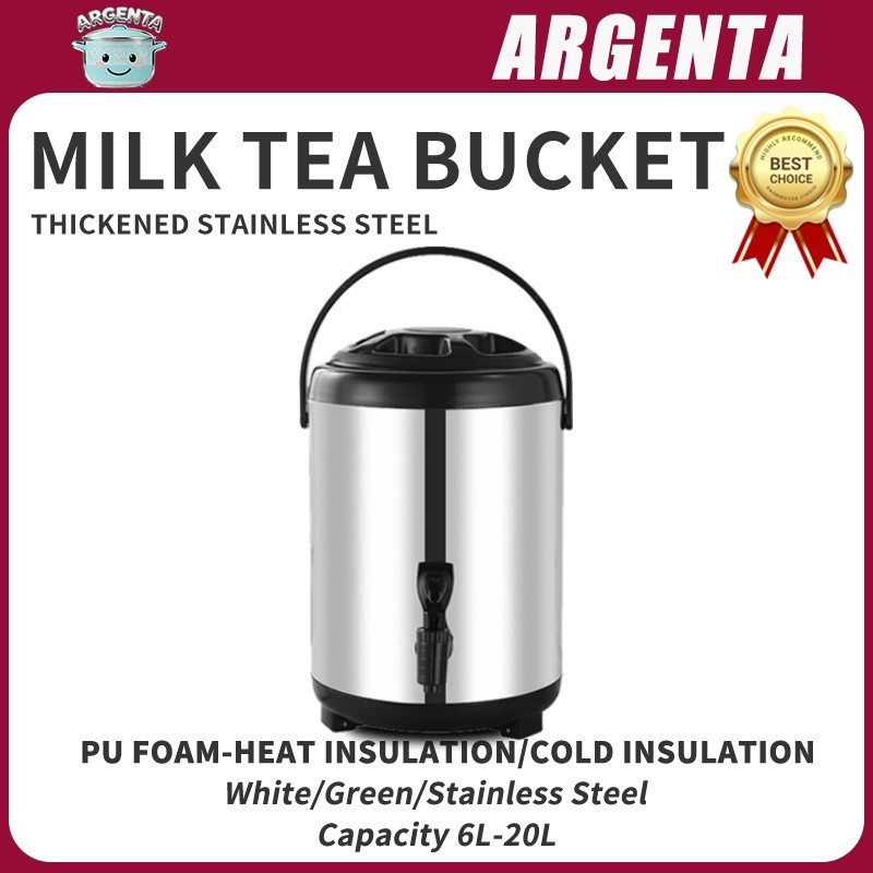 Stainless Steel Milk Tea Bucket Dispenser Hot and Cold Water Kettle and ...