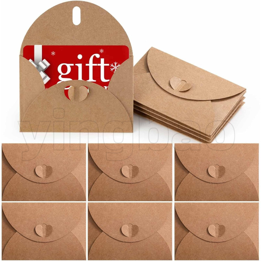50 Pcs Mini Envelopes With Heart Clasp, Premium Gift Envelopes For ...