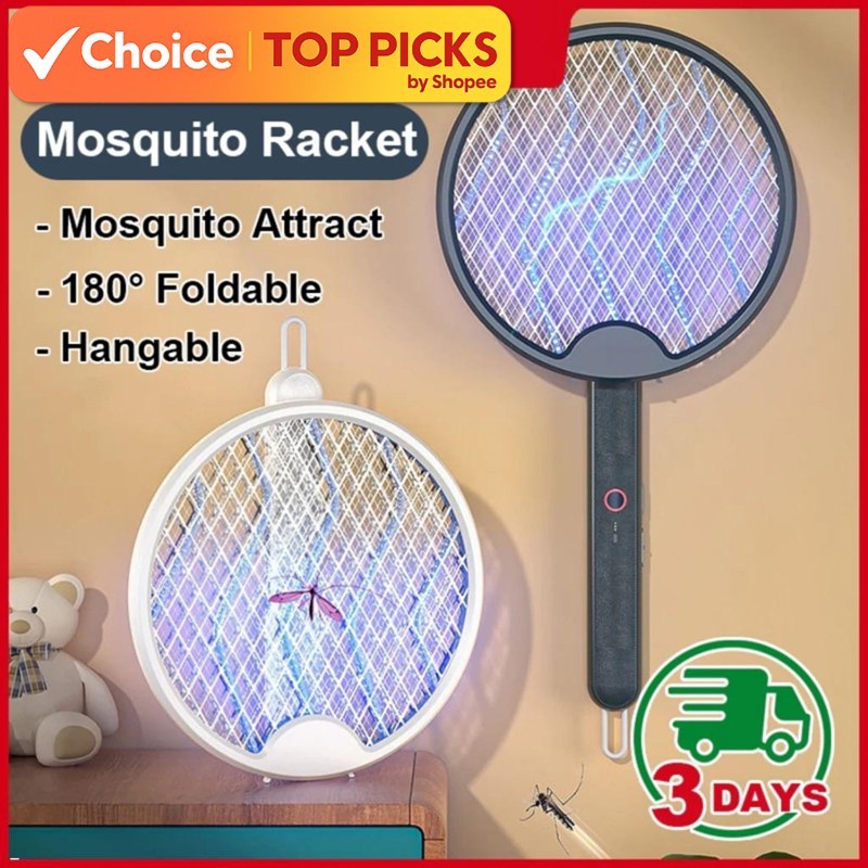 Electric Mosquito Swatter – Foldable Rechargeable Racket with LED Light ...