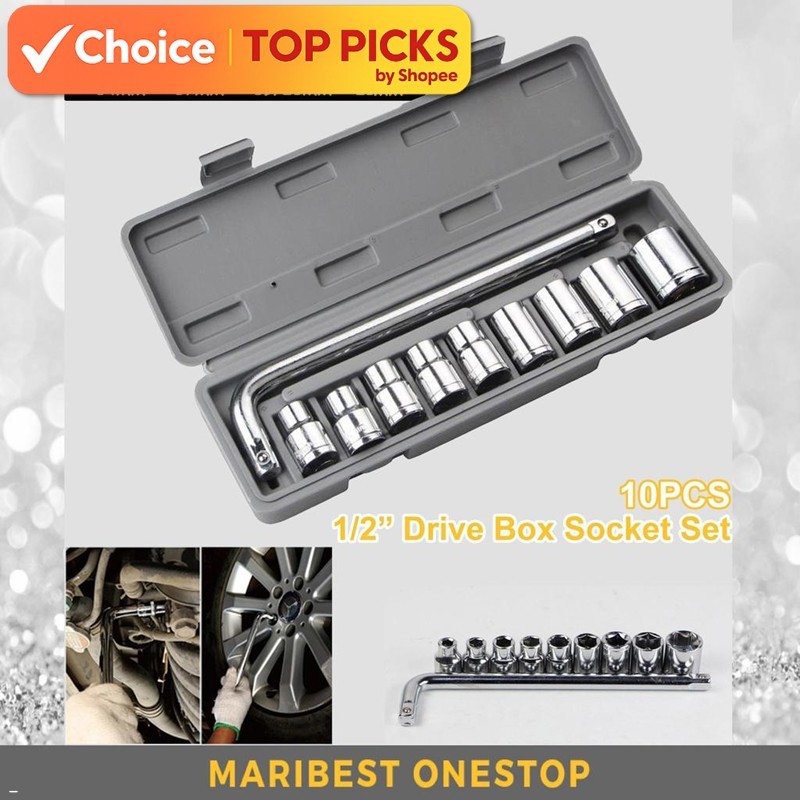 [Local] 10pcs Car Socket 1/2Inch L Shape Spana Soket Spanner Box Socket ...