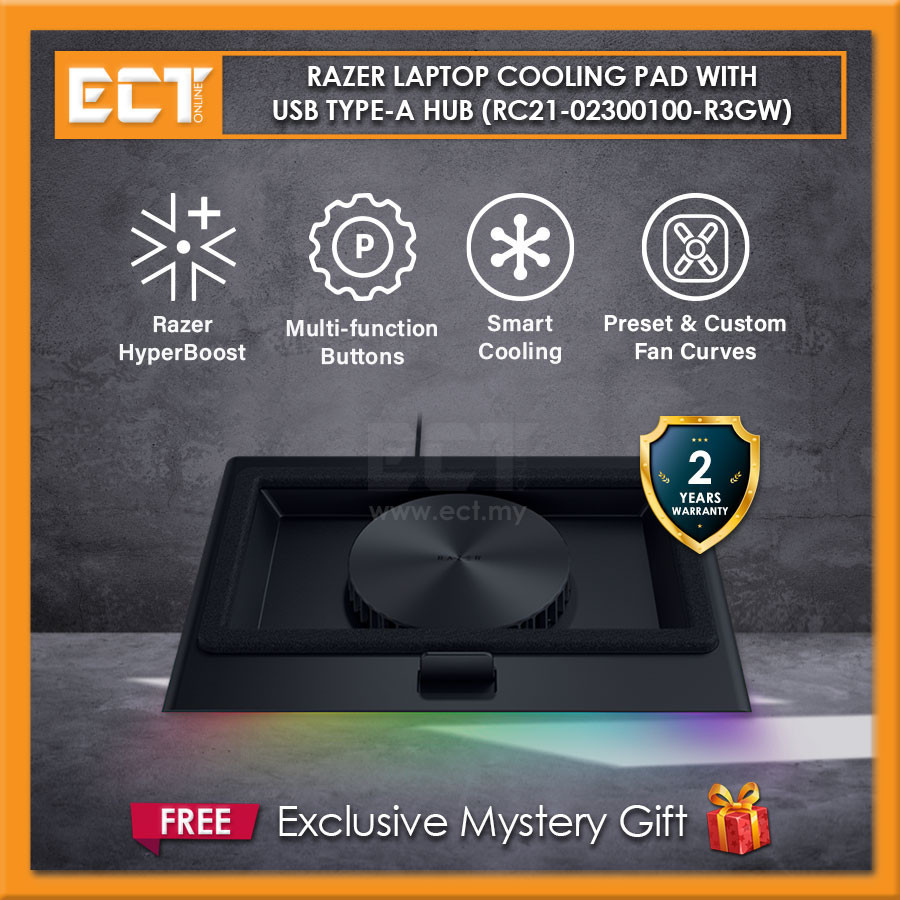 Razer Laptop Cooling Pad with USB Type-A Hub (RC21-02300100-R3GW ...