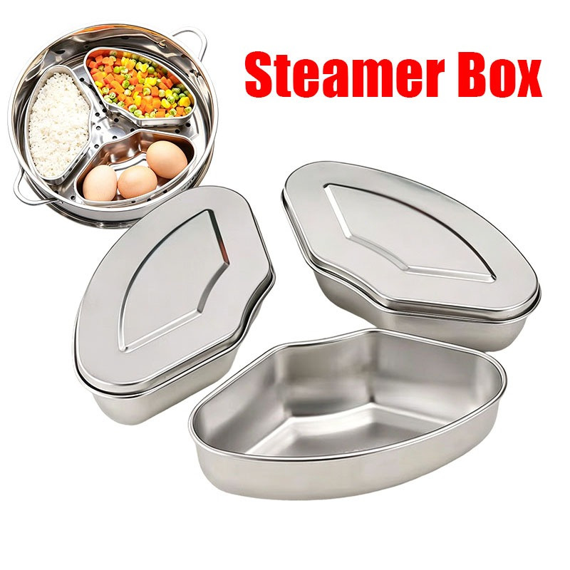 304 Stainless Steel Fan-shaped Steamer Box Separated Steamer Tray ...