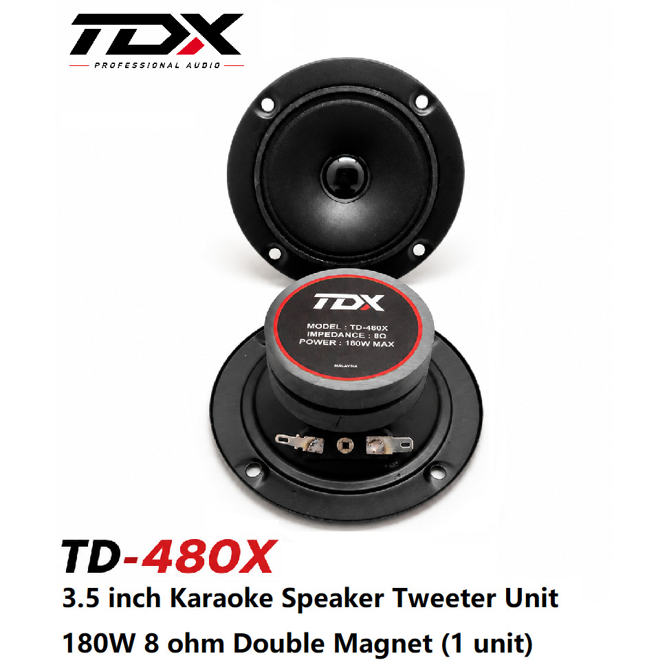 TDX TD-480X 3.5 inch Karaoke Speaker Tweeter Unit 180W 8 ohm Double ...