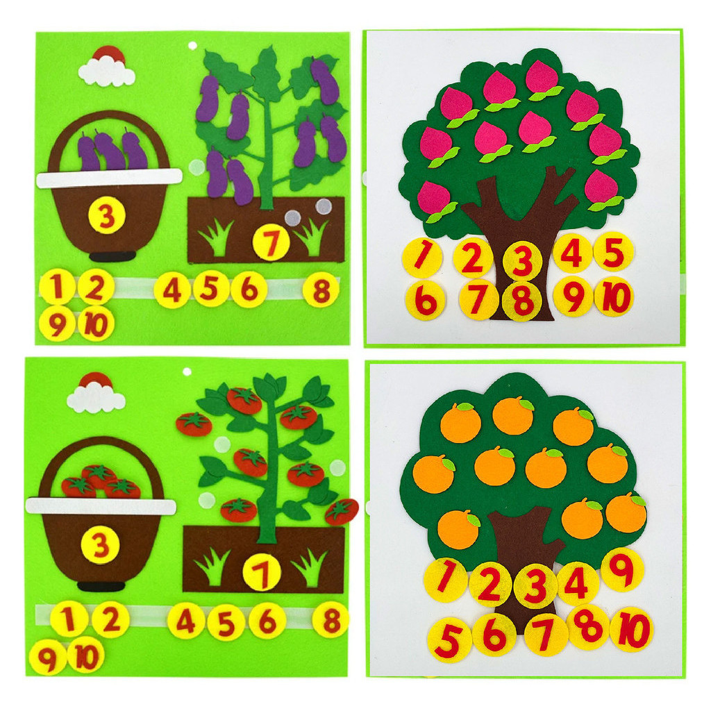 Montessori 1-10 Counting Toy Apple Tree Number Matching Math Toys ...