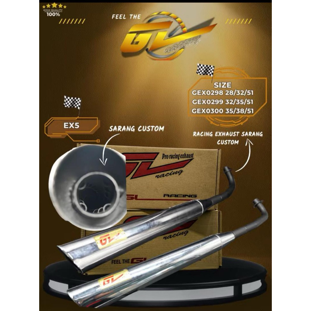 S1R X GL RACING ( SARANG CUSTOM ) SLIP ON EXHAUST EKZOS EXZOS 28MM 32MM ...