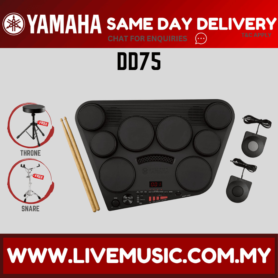 Yamaha DD-75 Portable Digital Drums with S2E And Drum Throne And ...