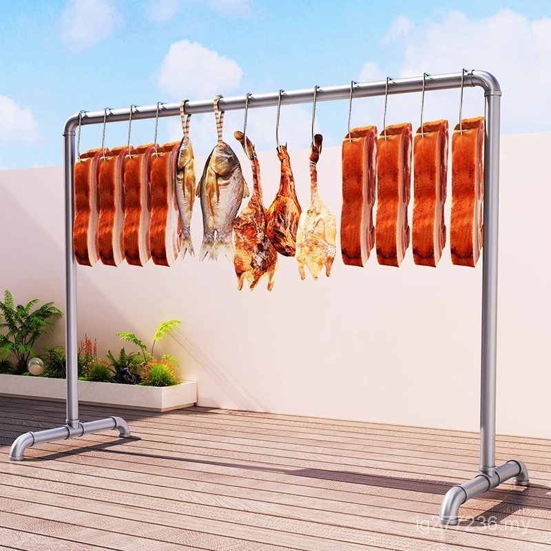 Beef Lamb Pole Floor Meat Rack Bacon Handy Tool Household Meat Hanging ...