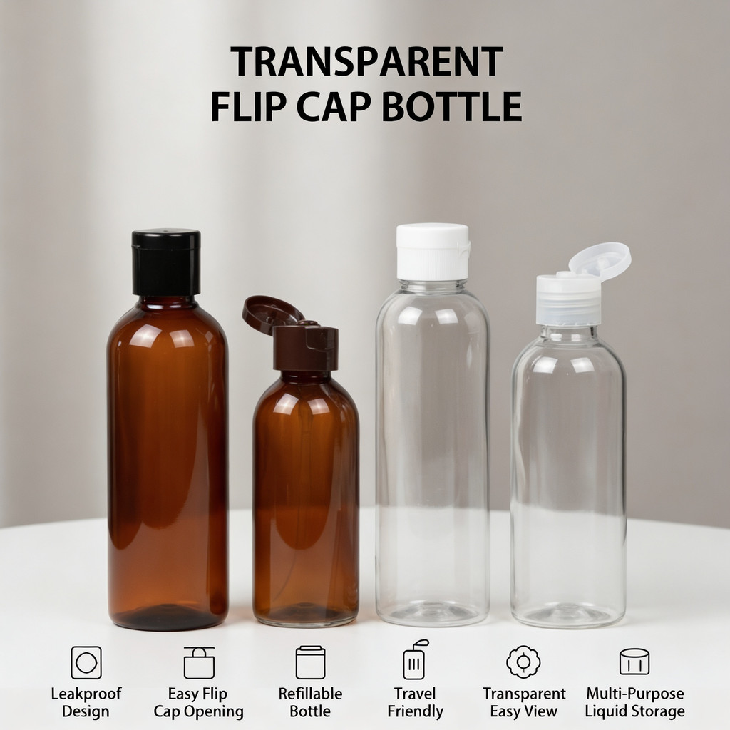 DC Botol Picit Plastik Lutsinar Plastic Flip Cap Bottle Transparent ...