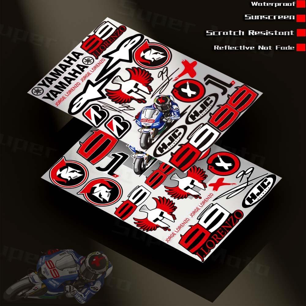 Reflective Motorcycle Racing Team Rider Number 99 Jorge Lorenzo Helmet ...