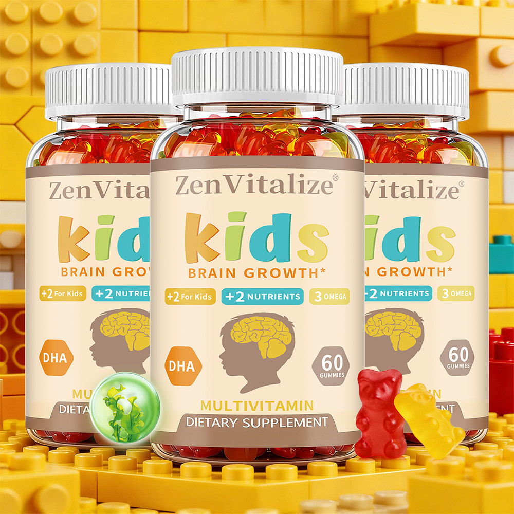 Kids Brain Growth 30/60 Gummies Omega-3 DHA Multivitamin Brain Memory ...